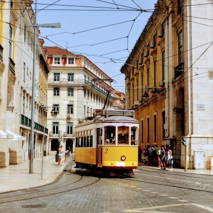 Lisbon street with trolley Trolley on Lisbon Weend Trip with We Love Spain